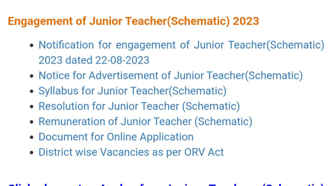 OSEPA Odisha Junior Teacher Vaccancy 2023